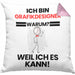 Grafikdesigner Geschenk Kissen mit Füllung 40x40 Lustiger Spruch Ich Bin Grafikdesigner Warum Weil Ich Es Kann Geschenkidee Bester Grafikdesigner Geburtstag (Grau) Rosa Trendation