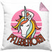 Lustige Pflege Geschenkidee für Pflegerinnen Kissen mit Füllung 40x40 Einhorn "Pflegehorn" Spruch (Grau) Rosa Trendation