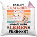 Katze Kissen mit Füllung 40x40 Geschenk Spruch Geschenkidee für Katzen-Mama Papa Katzenliebhaber Mein Kätzen Macht Mein Leben Purr-pekt (Grau) Rosa Trendation