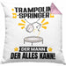Trampolinspringer Kissen mit Füllung 40x40 Geschenk für Trampolinspringer Der Mann Der Alles Kann Geschenkidee zum Geburtstag (Grau) Rosa Trendation