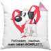 Hundebesitzer Kissen mit Füllung 40x40 Geschenk Fellnasen machen mein Leben Komplett Geschenkidee Hunde Mama Frauchen Herrchen (Grau) Rosa Trendation