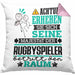 Rugbyspieler Geschenk Kissen mit Füllung 40x40 Lustiger Spruch Erheben Sie Sich Der Rugbyspieler Betritt den Raum (Grau) Rosa Trendation
