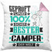 Camper Geschenk Lustiger Spruch für Camper Geschenkidee Bester Camper Der WeltKissen mit Füllung 40x40 (Grau) Rosa Trendation