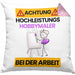 Hobbymaler Kissen mit Füllung 40x40 Geschenk Lustiger Spruch Geschenkidee für Hobbymaler Achtung Hochleistungs Hobbymaler Bei Der Arbeit (Grau) Rosa Trendation