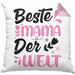 Mama Geschenk Kissen mit Füllung 40x40 Beste Mama Der Welt Geschenkidee Muttertagsgeschenk von Sohn Tochter (Grau) Rosa Trendation