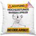 Baseballspieler Kissen mit Füllung 40x40 Geschenk Lustiger Spruch Geschenkidee für Baseballspieler Achtung Hochleistungs Baseballspieler Bei Der Arbeit (Grau) Rosa Trendation
