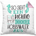Hobbymaler Kissen mit Füllung 40x40 So Sieht Ein Richtig Cooler Hobbymaler Aus Geschenk Lustiger Spruch Geschenkidee (Grau) Rosa Trendation