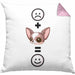 Chihuahua Kissen mit Füllung 40x40 Geschenk für Chihuahua Besitzer Lustige Geschenkidee :( + Chihuahua = :) (Grau) Rosa Trendation