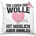 Häkeln Zubehör Kissen mit Füllung 40x40 Geschenk Stricken Geschenke Häkel Oma Mama Ein Leben Ohne Wolle (Grau) Rosa Trendation