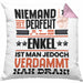 Enkel Geschenk Kissen mit Füllung 40x40 Lustige Geschenkidee für Enkel Geburtstag Niemand Ist Perfekt Aber Als Enkel Ist Man Nah Dran (Grau) Rosa Trendation