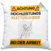 Kletterlehrer Kissen mit Füllung 40x40 Geschenk Lustiger Spruch Geschenkidee für Kletterlehrer Achtung Hochleistungs Kletterlehrer Bei Der Arbeit (Grau) Grün Trendation