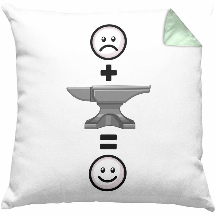 Schmied Kissen mit Füllung 40x40 Geschenk für Metallbauer Lustige Geschenkidee :( + Schmied = :) (Grau) Grün Trendation