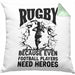 Rugby Kissen mit Füllung 40x40 Geschenk Spruch Geschenkidee für Rugbyspieler (Grau) Grün Trendation