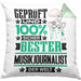 Musikjournalist Geschenk Lustiger Spruch für Musikjournalist Geschenkidee Bester Musikjournalist Der WeltKissen mit Füllung 40x40 (Grau) Grün Trendation