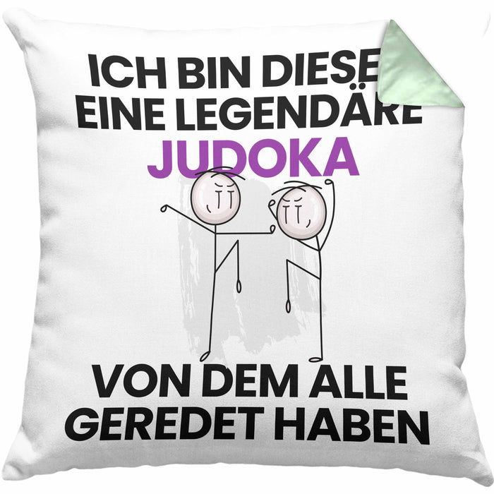 Judoka Geschenk Kissen mit Füllung 40x40 Lustige Geschenkidee Geburtstag für Judoka Ich Bin Dieser Legendäre Judoka Von Dem Alle Geredet Haben (Grau) Grün Trendation