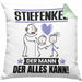 Stiefenkel Kissen mit Füllung 40x40 Geschenk für Stiefenkel Der Mann Der Alles Kann Geschenkidee zum Geburtstag (Grau) Grün Trendation