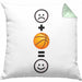 Basketball Kissen mit Füllung 40x40 Geschenk für Basketball-Spieler Geburtstag Lustige Geschenkidee :( + Basketball = :) (Grau) Grün Trendation