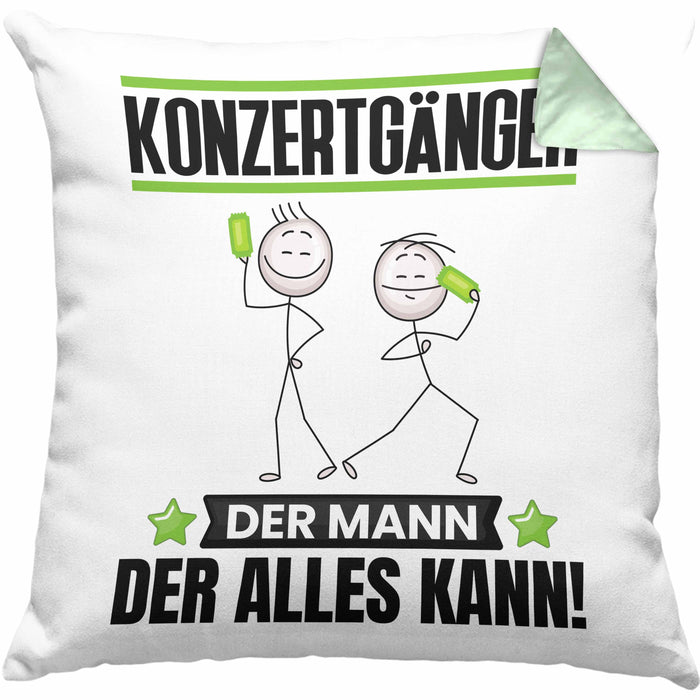 Konzertgänger Kissen mit Füllung 40x40 Geschenk für Konzertgänger Der Mann Der Alles Kann Geschenkidee zum Geburtstag (Grau) Grün Trendation
