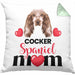 Cocker Spaniel Besitzer Mom Mama Kissen mit Füllung 40x40 Geschenk Lustiger Spruch Geschenkidee Cocker Spaniel Besitzerin (Grau) Grün Trendation