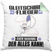Gleitschirmflieger Kissen mit Füllung 40x40 Geschenk für Gleitschirmflieger Der Mann Der Alles Kann Geschenkidee zum Geburtstag (Grau) Grün Trendation