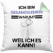 Gesangslehrer Geschenk Kissen mit Füllung 40x40 Lustiger Spruch Ich Bin Gesangslehrer Warum Weil Ich Es Kann Geschenkidee Bester Gesangslehrer Geburtstag (Grau) Grün Trendation