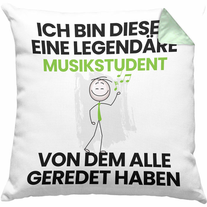 Musikstudent Geschenk Kissen mit Füllung 40x40 Lustige Geschenkidee Geburtstag für Musikstudent Ich Bin Dieser Legendäre Musikstudent Von Dem Alle Geredet Haben (Grau) Grün Trendation