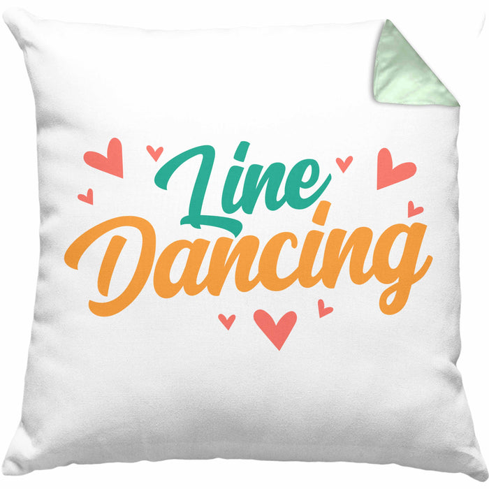 Lustige Line Dance Kissen mit Füllung 40x40 - Tolles Geschenk für Line Dance Enthusiasten "Line Dancing" (Grau) Grün Trendation
