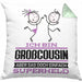 Großcousin Geschenk Kissen mit Füllung 40x40 Ich Bin Großcousin Aber Sag Doch Einfach Superheld Lustige Geschenkdiee für Großcousin (Grau) Grün Trendation