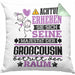Großcousin Geschenk Kissen mit Füllung 40x40 Lustiger Spruch Erheben Sie Sich Der Großcousin Betritt den Raum (Grau) Grün Trendation