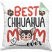 Chihuahua Mom Besitzerin Kissen mit Füllung 40x40 Geschenk Lustiger Spruch Geschenkidee Besitzerin Chihuahua Mama (Grau) Grün Trendation