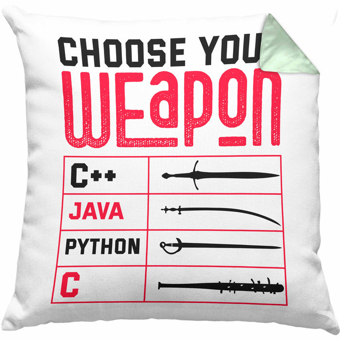 Prorgammierer Kissen mit Füllung 40x40 Geschenk Programmiersprachen Nerd Geschenkdiee Informatiker Spruch (Grau) Grün Trendation