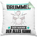 Drummer Kissen mit Füllung 40x40 Geschenk für Drummer Der Mann Der Alles Kann Geschenkidee zum Geburtstag (Grau) Grün Trendation