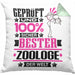 Zoologe Geschenk Lustiger Spruch für Zoologe Geschenkidee Bester Zoologe Der WeltKissen mit Füllung 40x40 (Grau) Grün Trendation