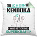 Kendoka Kissen mit Füllung 40x40 Geschenk für Kendoka Geburtstag Lustiger Spruch Was Ist Deine Superkraft (Grau) Grün Trendation