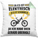 Elektrofahrrad E-Bike Kissen mit Füllung 40x40 mit Spruch Geschenk Ebike Lustige Geschenke (Grau) Grün Trendation