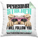 Yorkie Besitzerin Kissen mit Füllung 40x40 Geschenk Lustiger Spruch Geschenkidee Personal Stalker (Grau) Grün Trendation