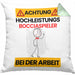 Bocciapieler Kissen mit Füllung 40x40 Geschenk Lustiger Spruch Geschenkidee für Bocciapieler Achtung Hochleistungs Bocciapieler Bei Der Arbeit (Grau) Grün Trendation