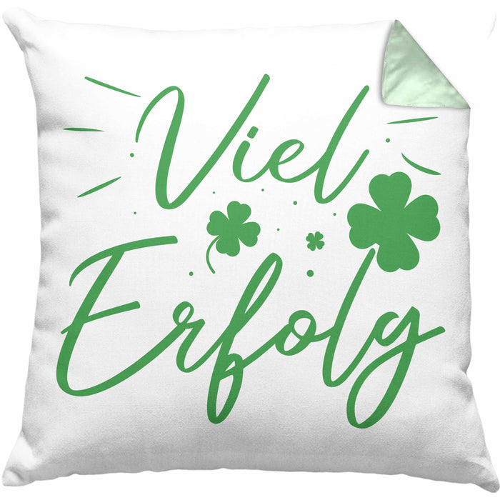 Viel Erfolg Kissen mit Füllung 40x40 Geschenk Geschenkidee Du Schaffst Das (Grau) Grün Trendation