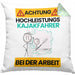 Kajakfahrer Kissen mit Füllung 40x40 Geschenk Lustiger Spruch Geschenkidee für Kajakfahrer Achtung Hochleistungs Kajakfahrer Bei Der Arbeit (Grau) Grün Trendation