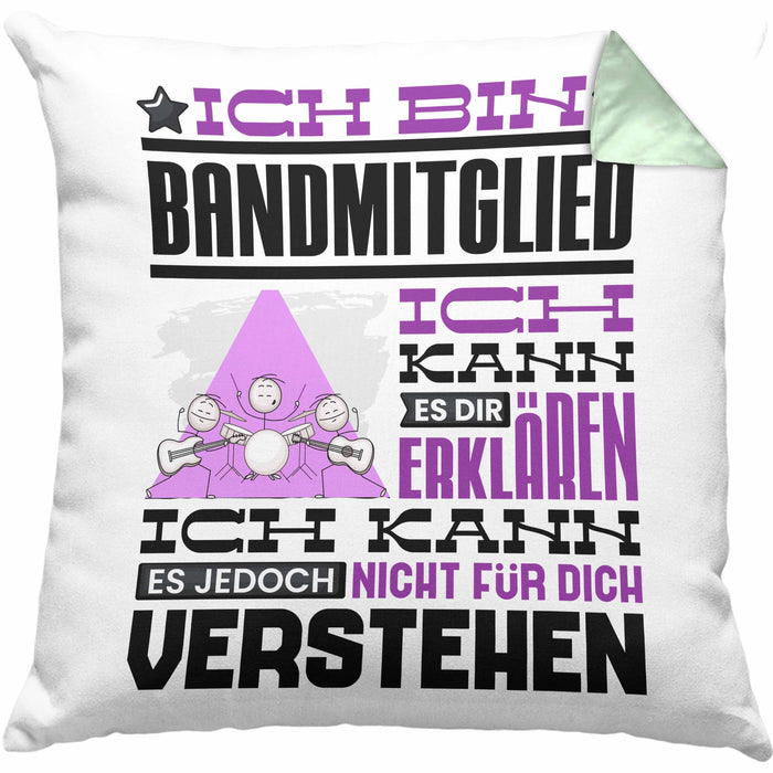 Bandmitglied Geschenk Kissen mit Füllung 40x40 Geschenkidee für Bandmitglied Geburtstag Lustig Ich Bin Bandmitglied Ich Kann Es Dir Erklären Aber Nicht Für Dich Verstehen (Grau) Grün Trendation