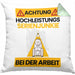 Serienjunkie Kissen mit Füllung 40x40 Geschenk Lustiger Spruch Geschenkidee für Serienjunkie Achtung Hochleistungs Serienjunkie Bei Der Arbeit (Grau) Grün Trendation