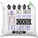Freundin Geschenk Kissen mit Füllung 40x40 Lustig Geschenkidee für Freundin Geburtstag So Sieht Eine Richtig Coole Freundin Aus Frauen Spruch (Grau) Grün Trendation
