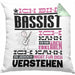 Bassist Geschenk Kaffee-Kissen mit Füllung 40x40 Geschenkidee für Bassist Ich Bin Bassist Ich Kann Es Dir Erklären Jedoch Nicht Für Dich Verstehen Spruch Lustig (Grau) Grün Trendation