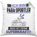 Para-Sportler Kissen mit Füllung 40x40 Geschenk für Para-Sportler Geburtstag Lustiger Spruch Was Ist Deine Superkraft (Grau) Grün Trendation