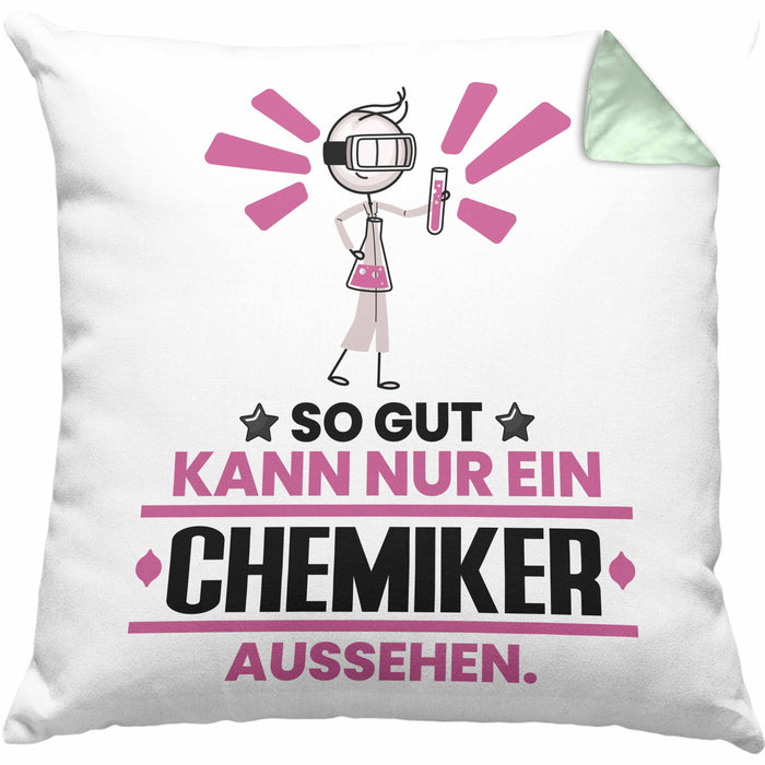 Chemiker Geschenk Kissen mit Füllung 40x40 So Gut Kann Nur Ein Chemiker Aussehen Geschenkidee (Grau) Grün Trendation