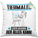 Tiermaler Kissen mit Füllung 40x40 Geschenk für Tiermaler Der Mann Der Alles Kann Geschenkidee zum Geburtstag (Grau) Grün Trendation