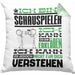 Schauspieler Geschenk Kaffee-Kissen mit Füllung 40x40 Geschenkidee für Schauspieler Ich Bin Schauspieler Ich Kann Es Dir Erklären Jedoch Nicht Für Dich Verstehen Spruch Lustig (Grau) Grün Trendation