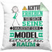 Model Geschenk Kissen mit Füllung 40x40 Lustiger Spruch Erheben Sie Sich Der Model Betritt den Raum (Grau) Grün Trendation