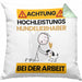 Hundeliebhaber Kissen mit Füllung 40x40 Geschenk Lustiger Spruch Geschenkidee für Hundeliebhaber Achtung Hochleistungs Hundeliebhaber Bei Der Arbeit (Grau) Grün Trendation