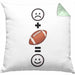 American Football Kissen mit Füllung 40x40 Geschenk für Footballspieler Lustige Geschenkidee :( + Football = :) Geburtstag (Grau) Grün Trendation